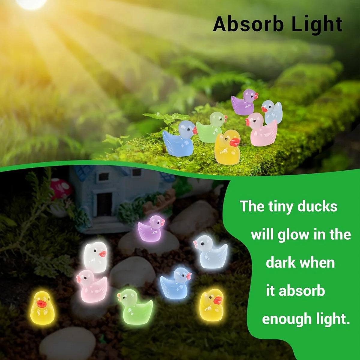 Glow-in-the-Dark Mini Ducks – 30, 60 or 100 Pieces