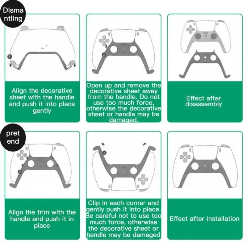 Decorative Strip Accessories for PS5 Gamepad Handle Decoration Strip Shell Cover
